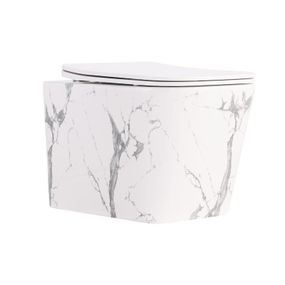 Унитаз подвесной Tern Ultra Quiet 490×365×325 мм, Marble, c сиденьем Slim Duroplast / Soft-close / Quick Release QT17332303ASMR
