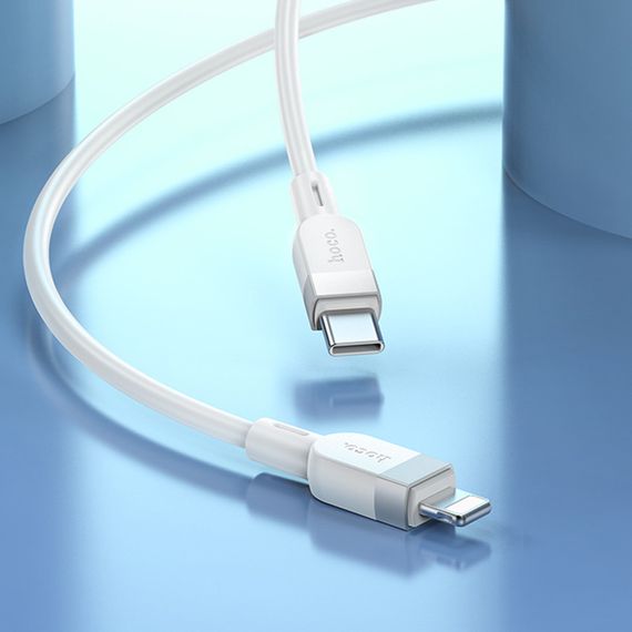 Дата кабель Hoco X109 Energy silicone Type-C to Lightning (1m) White | Зображення 3