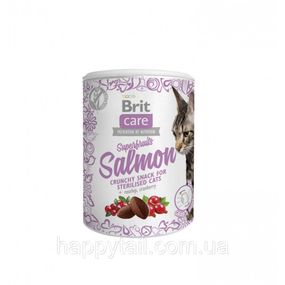 Лакомство Brit Care Superfruits Salmon д/стерилизованных котов с лососем шиповником и клюквой 100 г