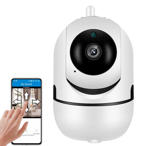 Бездротова IP WiFi камера відеоспостереження з ІЧ-підсвічуванням та датчиком руху / Поворотна камера для домашнього спостереження