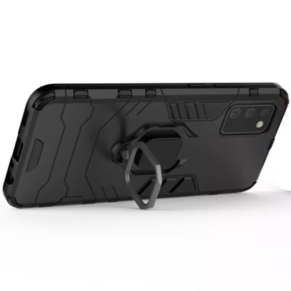 Ударопрочный чехол Transformer Ring for Magnet для Samsung Galaxy A02s Black | Зображення 4