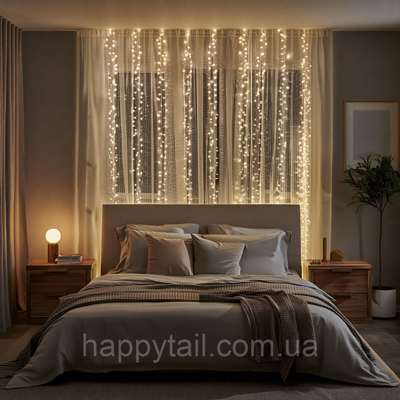 Новорічна гірлянда Хвойна лапа 3х2 м 400 LED Жовте світло D400LED2MY | Зображення 1