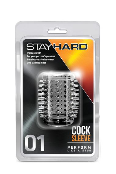 Насадка STAY HARD-COCK Sleeve 01, CLEAR, Бесцветный прозрачный | Зображення 1