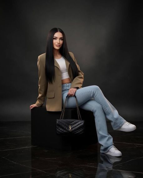 Женский пиджак SOLINNA SFH-307 oversize классический жакет на подкладке черный/молочный/синий 54-56, Светло-бежевый | Зображення 2