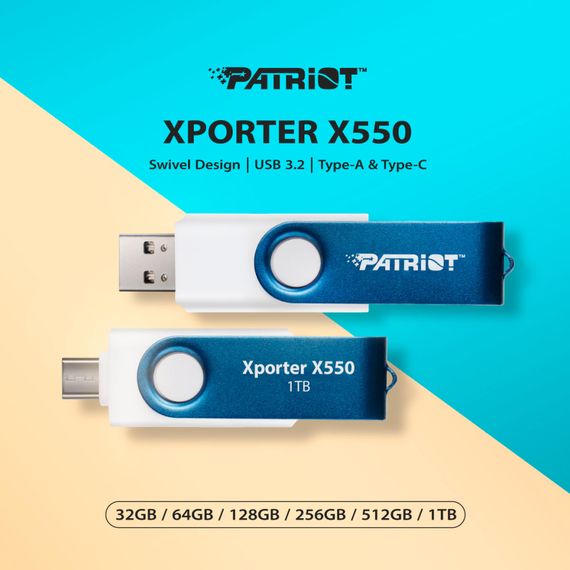 USB флеш накопичувач Patriot 256GB Xporter X550 USB 3.2/Type-C (PS256GX550AAD) | Зображення 4