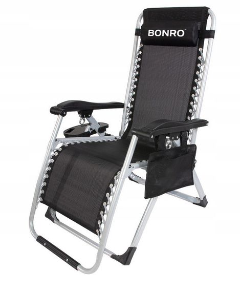 Шезлонги комплект 2шт Bonro BG-006 черный + карман (42400974)