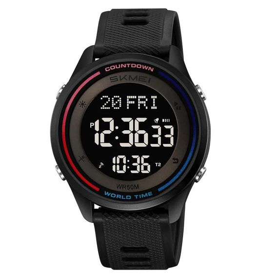 Прості електронні наручні чоловічі годинники SKMEI 2348BKBK, Армійські електронні годинники AN-89