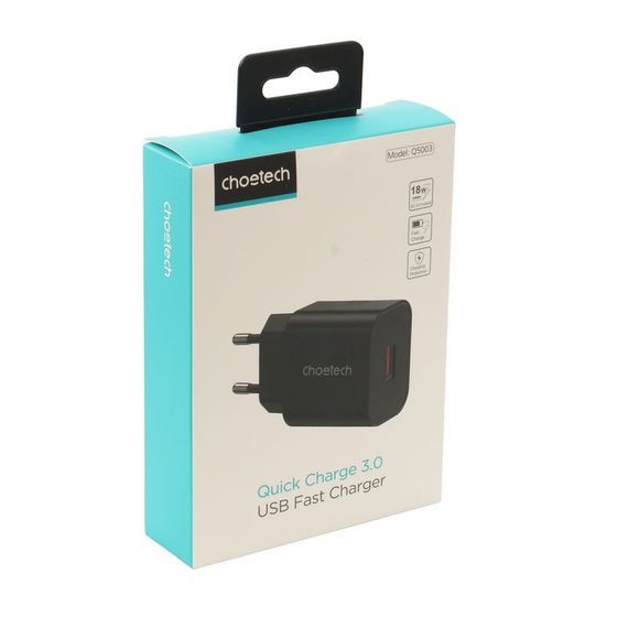 Мережевий зарядний пристрій Choetech Q5003-EU-BK, USB-A | Зображення 2