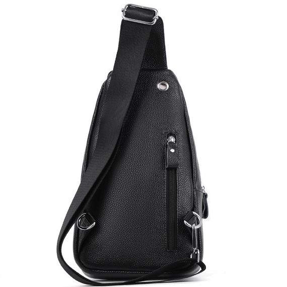 Мужская сумка-слинг кожаная кросс боди черная Tiding Bag A25F-5060A | Зображення 7