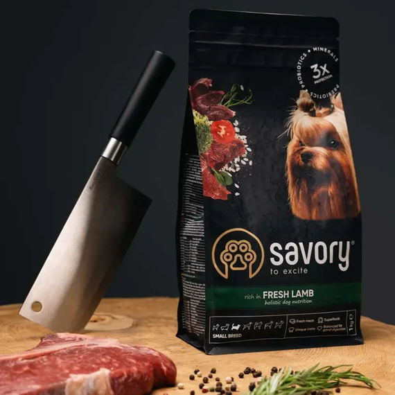 Сухий корм Savory для дорослих собак маленької породи, свіже ягня 1кг | Зображення 4