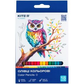 Карандаши цветные, 18 шт. Kite Classic