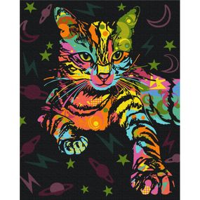 Картина по номерам "Космический кот" BS51365, 40х50 см