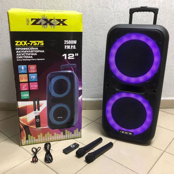 Автономная колонка с двумя микрофонами ZXX-7575, Колонка музыкальная с подсветкой bluetooth VD-22 | Зображення 7