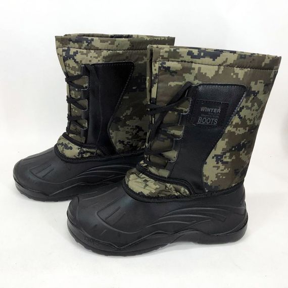 Теплые сапоги для рыбалки 43р, Сапоги рабочие мужские пвх олива Теплые водонепроницаемые KC-20 | Зображення 1