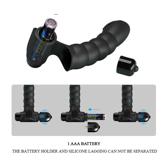 Насадка на палець - Pretty Love Alexander Finger Vibrator Black Sex Aura | Зображення 9