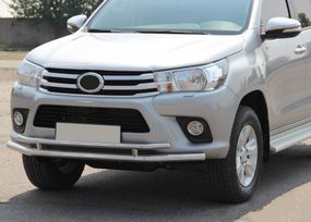 Передній захист ST018 (нерж) для Toyota Hilux 2015-2024 рр
