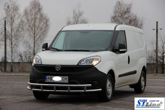 Передняя защита ST016-3 (нерж.) 51/51 мм для Fiat Doblo III 2010-2022 гг | Зображення 1