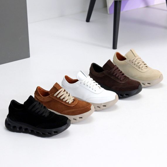 Молодежные дизайнерские черные кроссовки натуральная замша | Зображення 9