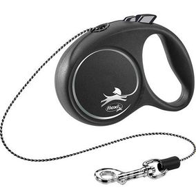 Поводок-рулетка для кошек и собак весом до 12 кг, трос, 5 м Flexi Black Design S Блакитний
