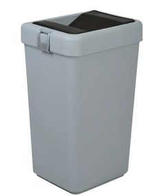 Відро для сміття Motek на 40 л з поворотною кришкою 35х28х59 см Сіре (COB-412)