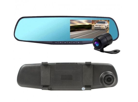 Автомобільне дзеркало відеореєстратор для машини на 2 камери VEHICLE BLACKBOX DVR 1080p камерою заднього огляду. | Зображення 6