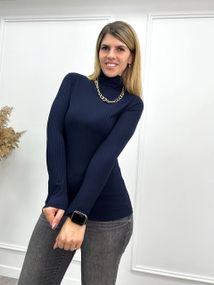 Женский гольф в рубчик мустанг (не утепленный) GF04161 цвет темно-синий, размер 54/56