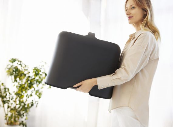 Туалет-будиночок для котів Rotho Biala 40052, закритий, з дверцятами та фільтром, сірий | Зображення 4