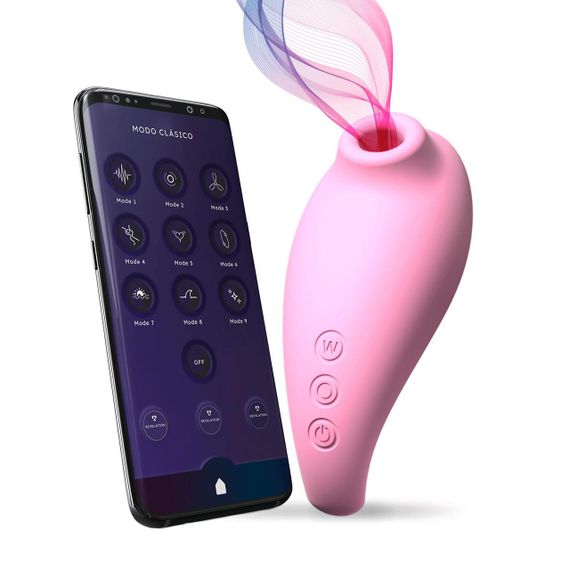 Вакуумний смарт-стимулятор Adrien Lastic Revelation Pink, режим Boost, керування через застосунок Sex Aura | Зображення 1