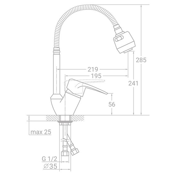 Змішувач для кухні Tau SM-4B644C 9843150 | Зображення 1