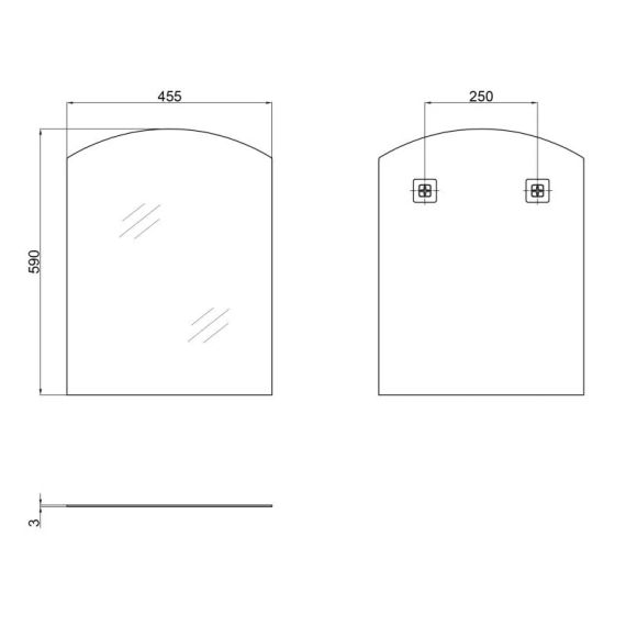 Дзеркало Lidz Wieza 140.07.01 455х590 настінне прямокутне з дугоподібним верхом LD78WI4559 | Зображення 1