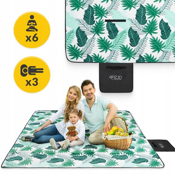 Килимок для пікніка та кемпінгу 4FIZJO 200 x 200 см складаний 4FJ0623 (P-5905973400930) | Зображення 9