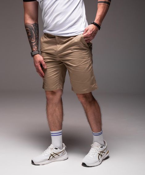 Мужские летние брючные шорты коттоновые под ремень RA2032, цвет бежевый, размер XL | Зображення 4
