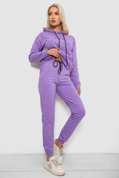 Спортивний костюм жіночий двонитка, колір бузковий, 214R1419-002 | Зображення 2