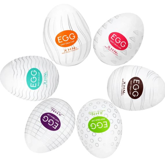 Мастурбатор-яйце з рельєфом XHN Egg Easy Ona-Cap, білий, 52 × 68 мм Sex Aura | Зображення 2