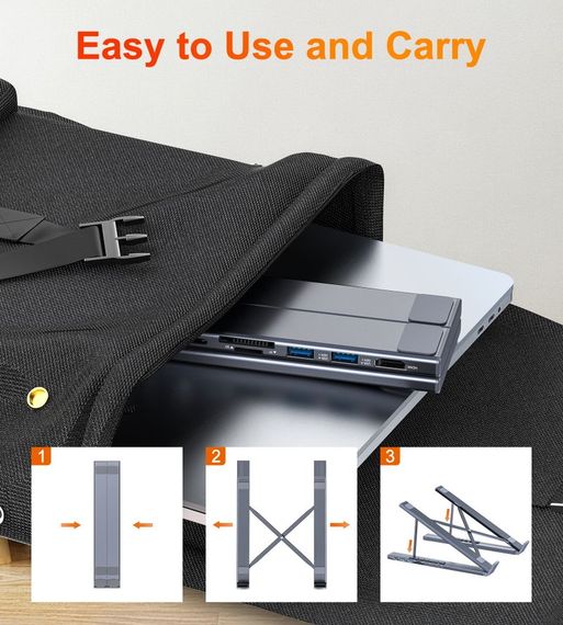 Адаптер Choetech HUB-M48-GY, USB Type-C 7-в-1 | Зображення 6