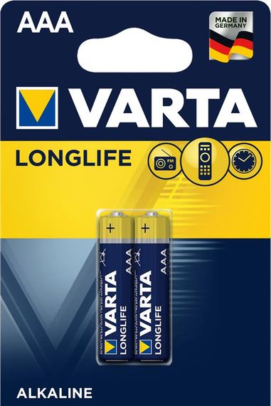 Батарейка VARTA LONGLIFE AAA BLI 2 ALKALINE (04103101412)