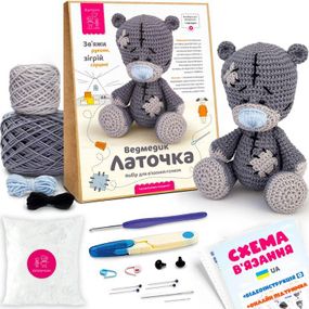 Мишка Латочка / Набор для Вязания Игрушки Крючком / Набор для Творчества Амигуруми / Мишка Вязаный Крюч (6669)