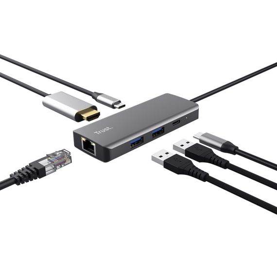 USB-хаб Trust Dalyx 6-in-1 USB-C Multi-port Dock Aluminium (24968_TRUST) | Зображення 3