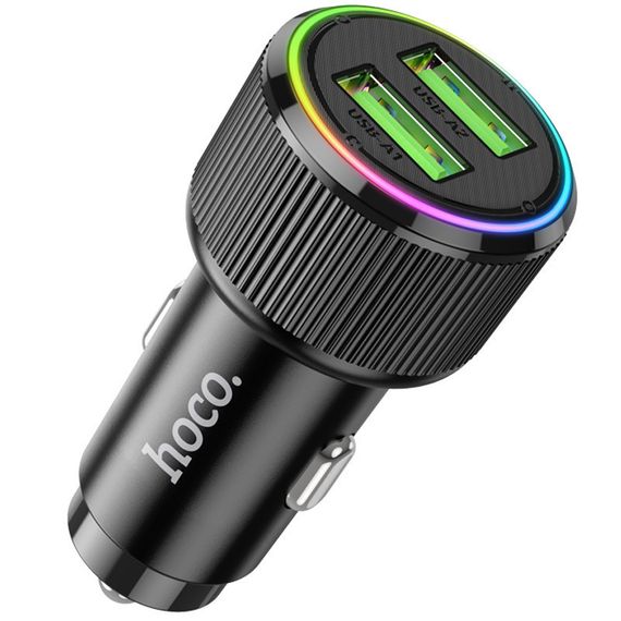 АЗП Hoco NZ14 Guerrero QC3.0 18W total 38W (2USB-A) Black | Зображення 1
