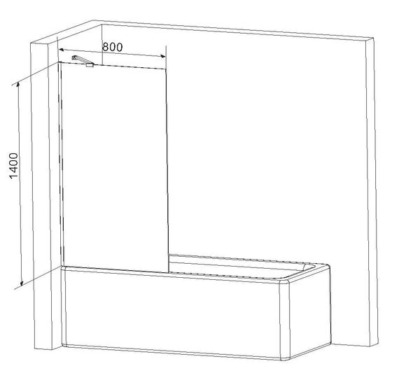 Шторка для ванны AM.PM Gem WU90BS-080-140CM | Зображення 1