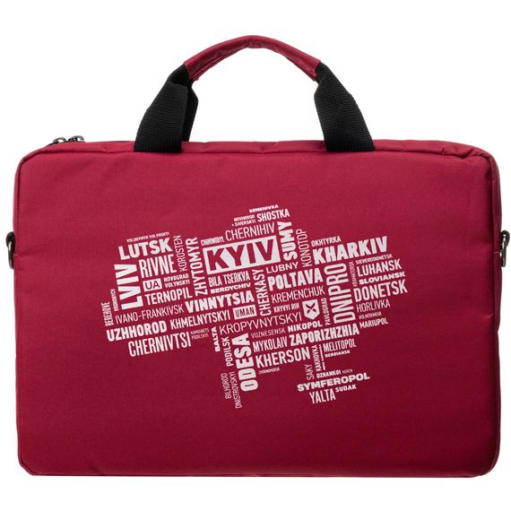 Сумка для ноутбука Vinga 14" NB1402 Burgundy, white print (NB1402UWBY) | Зображення 3