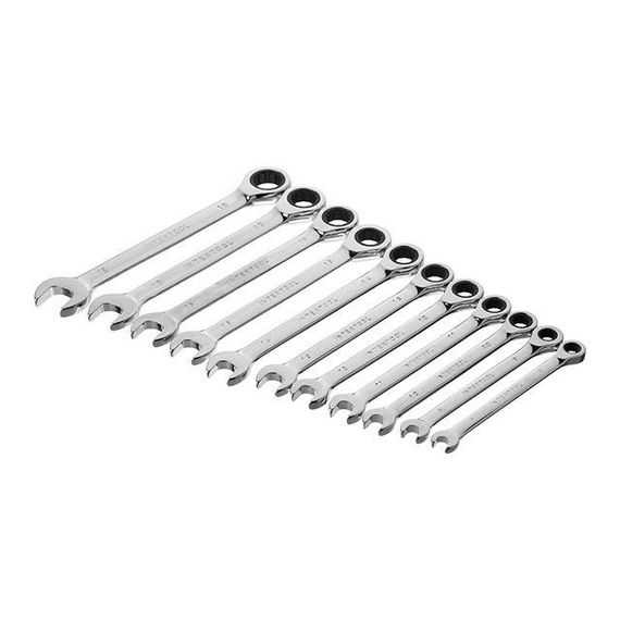 Набір ключів комбінованих, з тріскачкою, 11 шт., 8-19 мм, Cr-V, професійний, DIN3113 INTERTOOL XT-1304 | Зображення 2