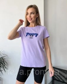 Футболка для жінок колір бузковий розмір S FI_007441