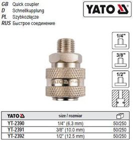 Швидкознімна муфта YATO Польща зовнішня різьба Ø=3/8" YT-2391