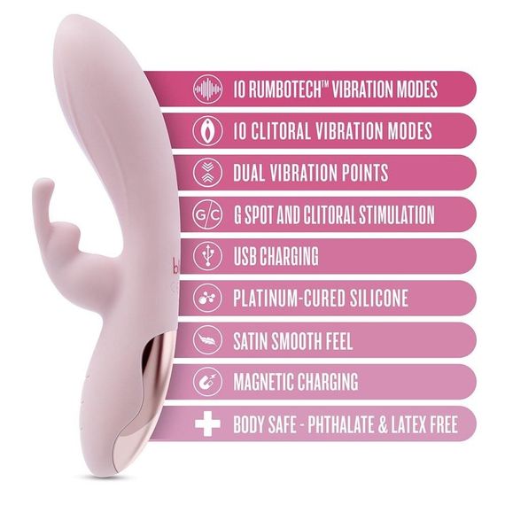 Вібратор-кролик Blush Morgan для точки G та клітора, рожевий sexstyle | Зображення 7