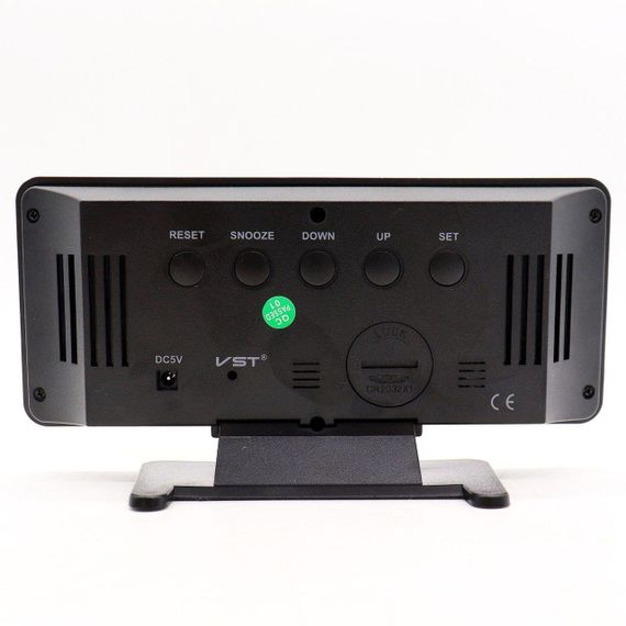 Настільний LED годинник з будильником і термометром вологістю VST 888Y / Електронний дзеркальний годинник для дому | Зображення 7