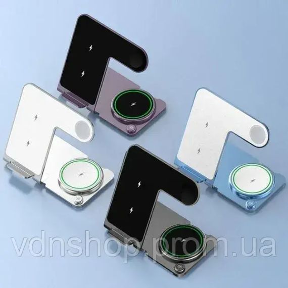 Зарядна станція 3 в 1, підставка для швидкого зарядного бездротового пристрою | Зображення 2