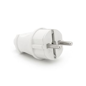 Вилка з заземленням, 16A 250V, A101, White, Q24