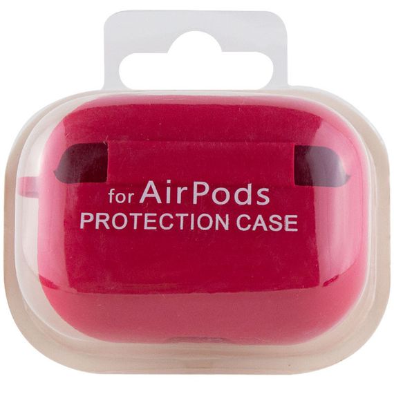 Силиконовый футляр с микрофиброй для наушников Airpods Pro Красный / Rose Red | Зображення 3