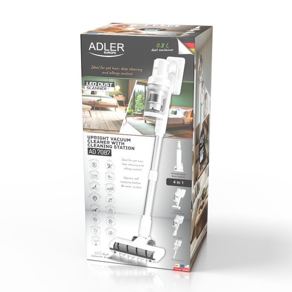 Пилосос вертикальний Adler AD 7087 акумуляторний з HEPA H13 та станцією очищення | Зображення 9